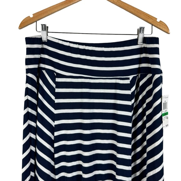 Style & Co Maxi Skirt Navy White Stripes Size Large - Picture 5 of 8